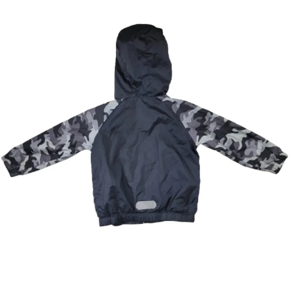 Michael Kors Windbreaker Jacket 3T Gray Camo Hooded Zip Coat